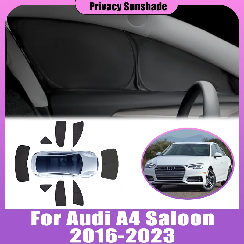 Privacy Sunshade For Audi A4 B9 2016-2023 Saloon Sedan 2017 Coverage Anti-UV Sun Sunroof Window Foldable Visor Car Accessories