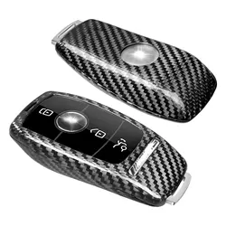 Carbon Fiber Key Shell Case Cover for Mercedes Benz AMG A220 CLS E E63S GLE350 4Matic S Car Remote Key Fob Protector accessories