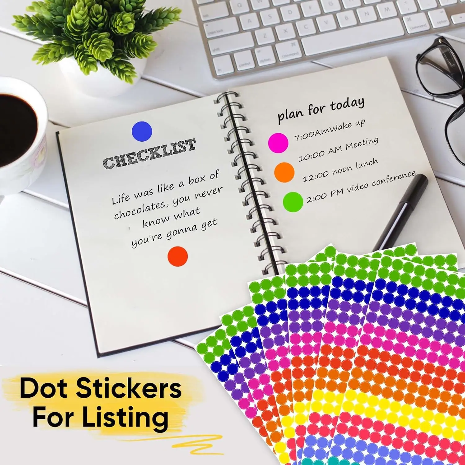 Round Spot Circles Sealing Stiker Paper Labels Coloured Dot Stickers Adhesive Package Label Party Decoration