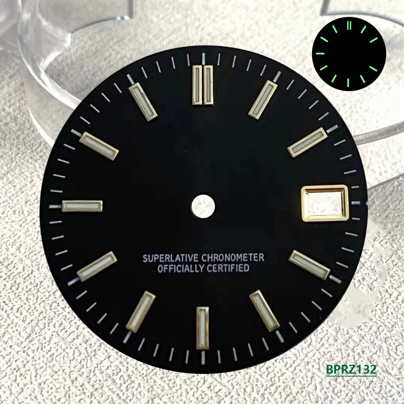 Esfera de reloj NH35dial S de alta calidad, 28,5mm, verde luminoso, adecuado para movimiento NH35 NH36, accesorios de reloj, herramienta de reparación