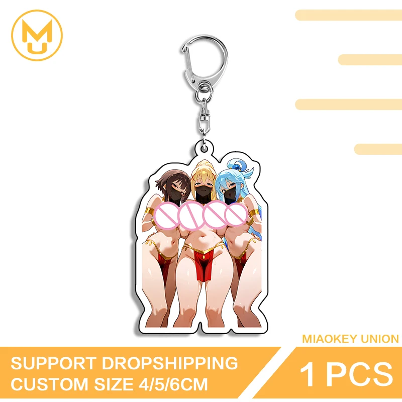 NSFW Multiple Huge Boobs Keyring Hentai Darkness Aqua Megumin Nagatoro San Yor Forger Prop Sexy Vtuber Hoshino Ai Anya Props
