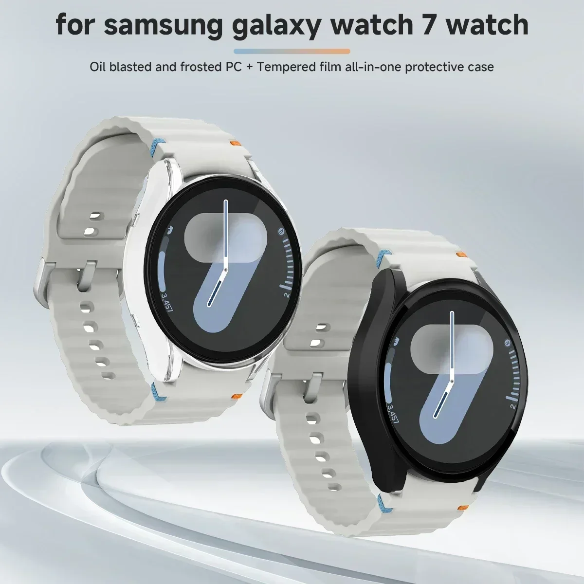 Case+Strap for Samsung Galaxy Watch 7 40mm 44mm Silicone Band Bracelet Tempered Glass Screen Film PC Case Protector Cover Bumper image 5