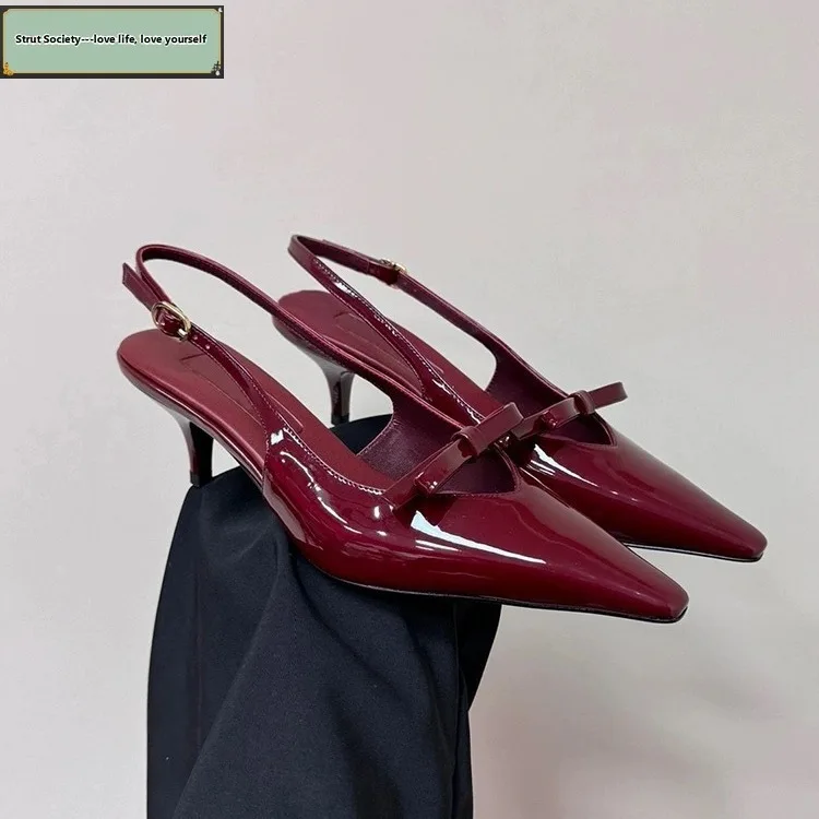 

2025 New Summer Style Fashionable Black Comfortable Versatile Elegant and Wear-resistant Bag-toe Casual Back Strap Sandals