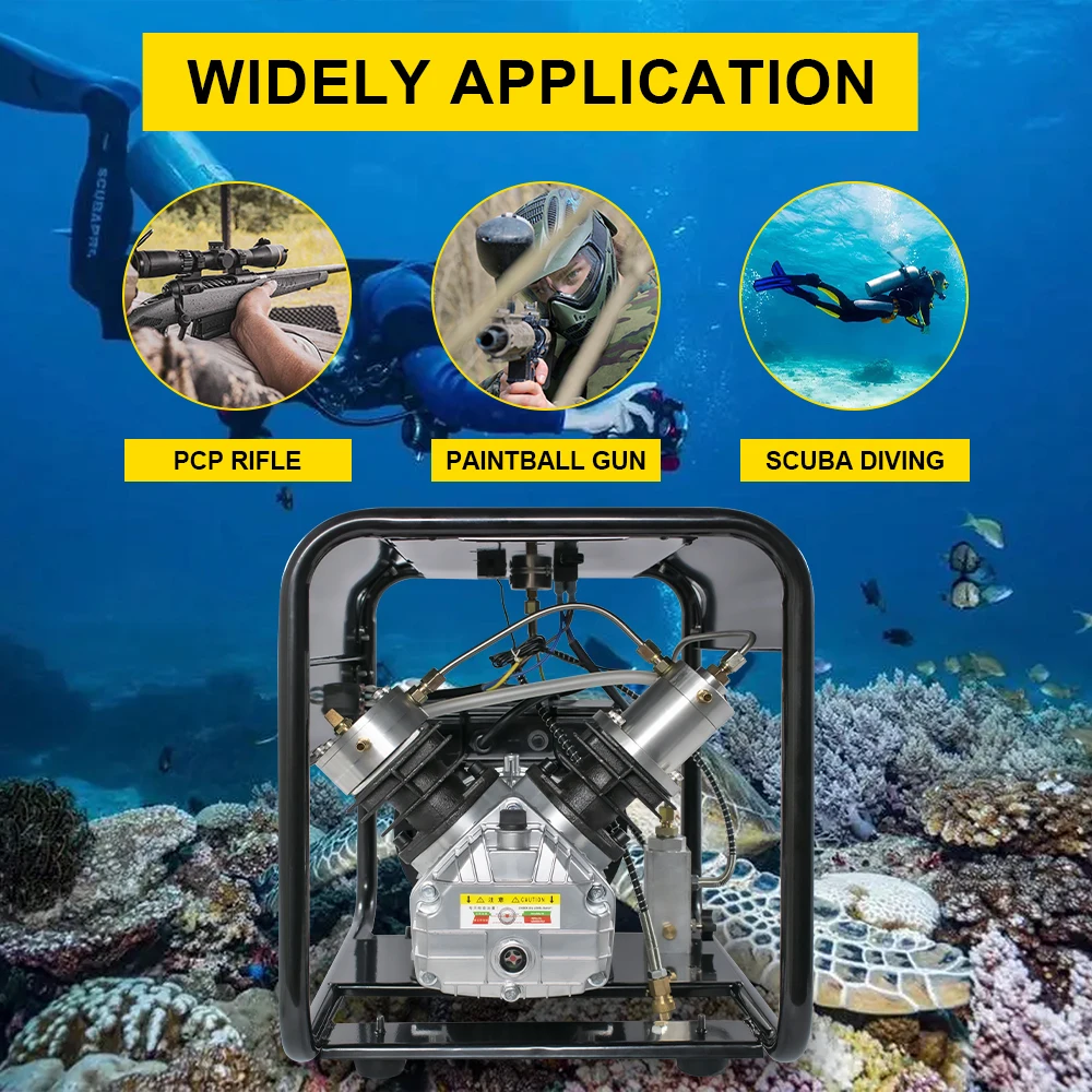 TUXING PCP Air Compressor – Electric High Pressure 4500PSI, Auto Stop, Built-in Water & Fan Cooling, Two-Stage Filtration