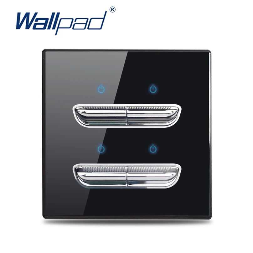 Wall Light Switch 1 2 3 4 Gang Tempered Glass Panel Blue LED Night Light White Black Gray Gold Pass Through Low Price image 3