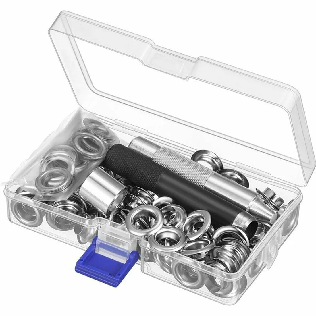 Essential Eyelet Punch Kit Featuring 100 Sets of Grommets Perfect for Crafting Projects with Easy Storage Solution