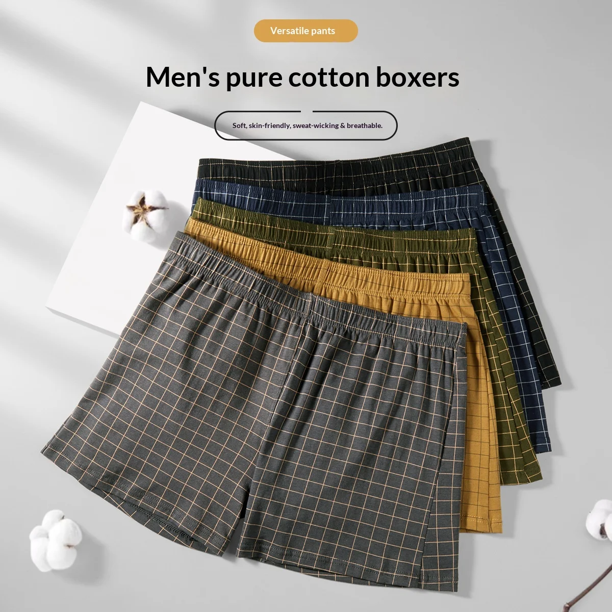 

New Men's 100% Cotton Aro Briefs: Comfortable and Breathable, Plus-Size, Loose-Fitting, Casual, And Perfect for Lounging at Home