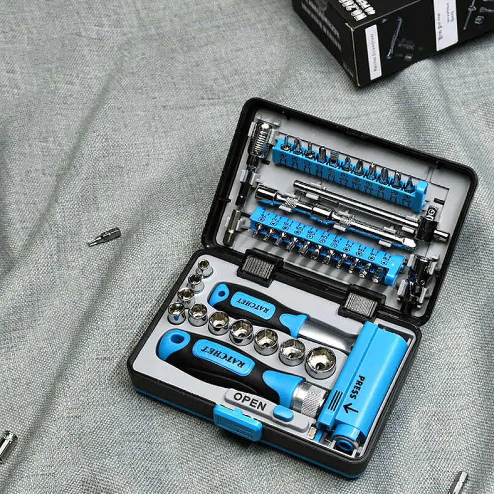 Ratchet Screwdriver Set Professional Hand Tools Kit Cr V Steel Bits For Daily Household Maintenance Assembly
