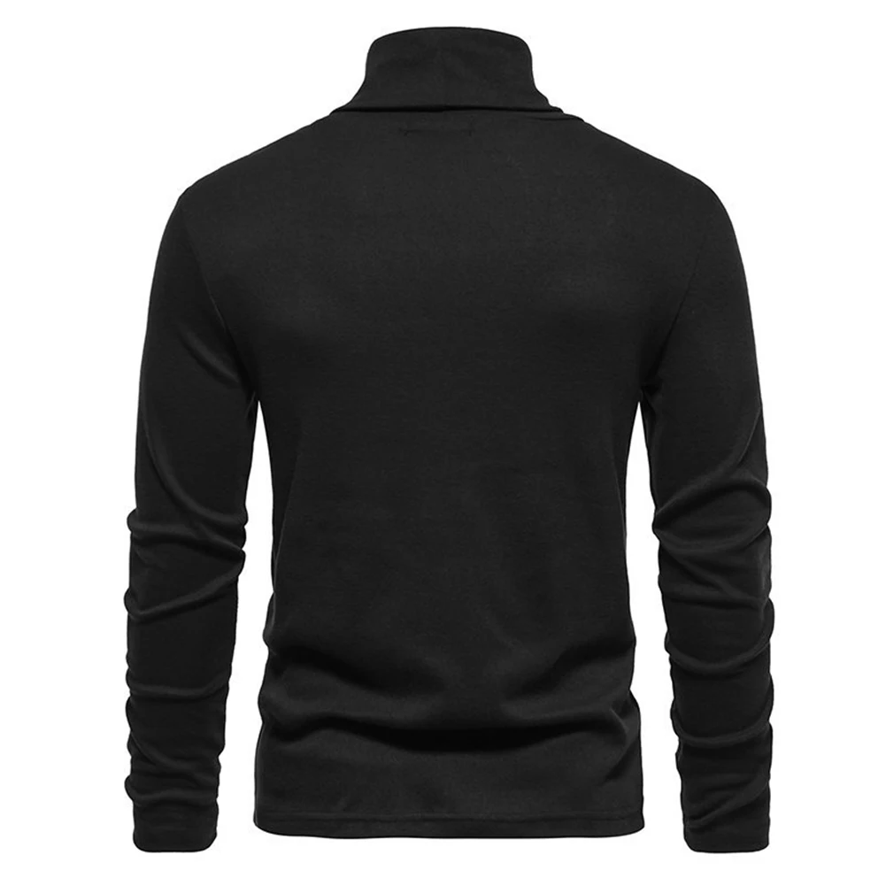 Comfy Fashion Hot New Stylish Top Men Turtleneck 1pc Casual Top Comfortable Durable Fleece Long Sleeve Polyester