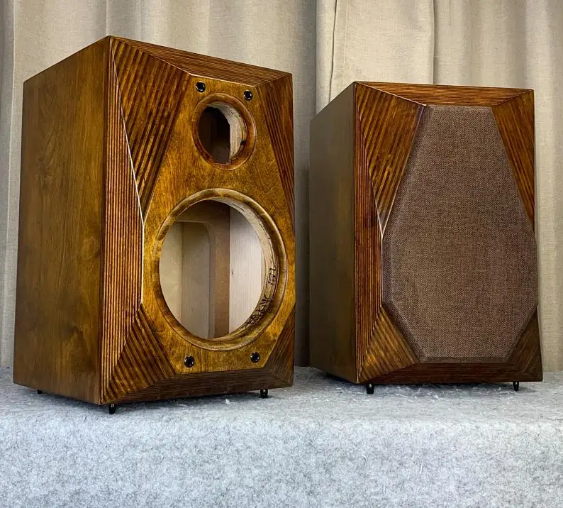 5/6.5/8/inch empty loudspeaker birch plywood cabinet two way wood bookshelf speaker classic empty box big bevel