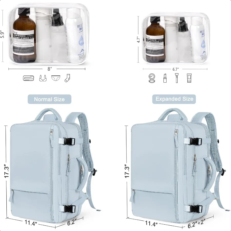 Travel Backpack for Women Light Blue