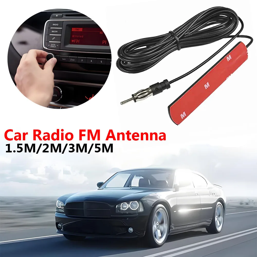 

1.5/2M Car FM Radio Antenna Hidden Car Antenna Drill-free Installation with Tape Patch Design for Enhanced Radio Reception