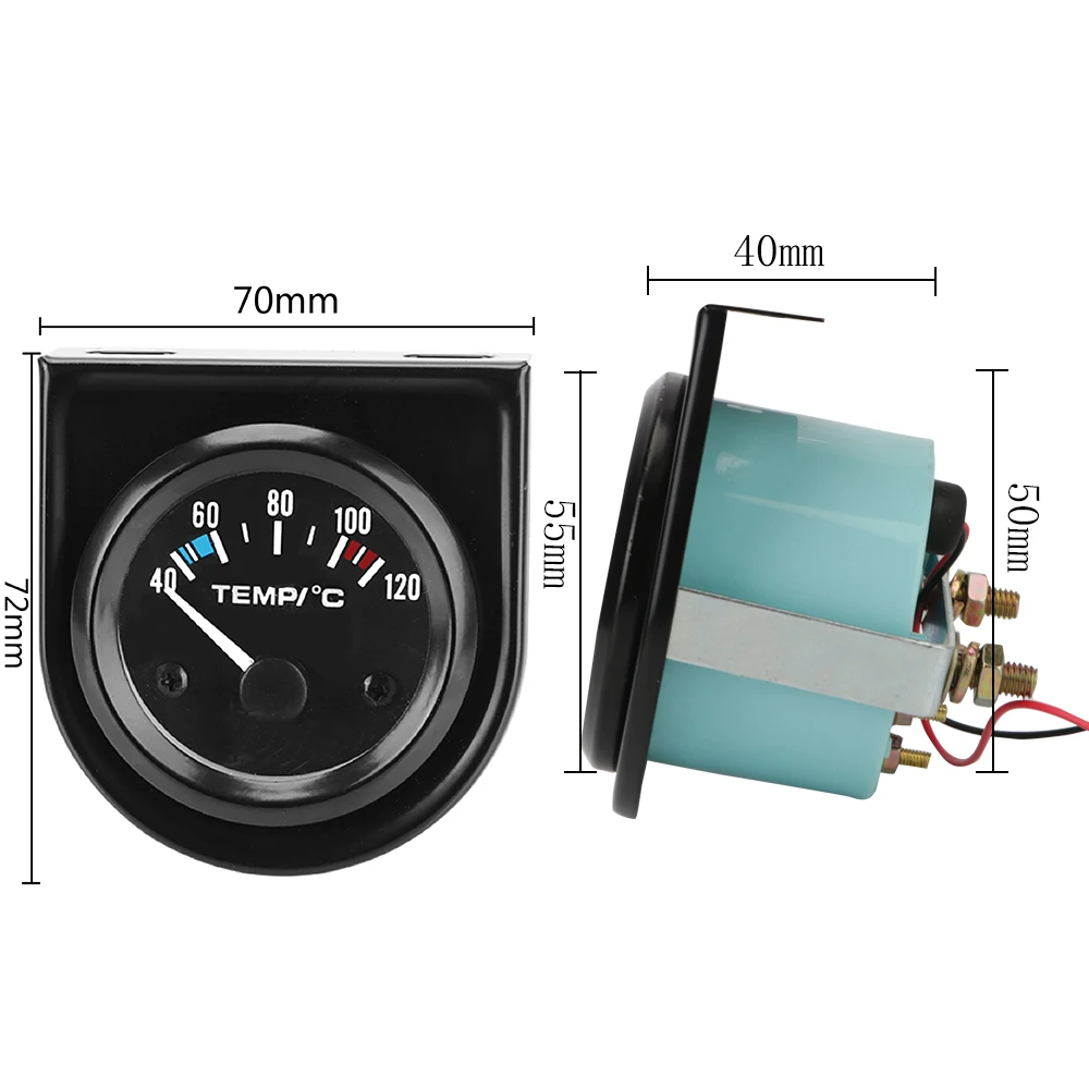 รถยนต์เมตรรถวัด 2 "52 มม.อุณหภูมิน้ําโวลต์มิเตอร์ 12V 0-100PSI เครื่องวัดความดันน้ํามันเครื่องมือ Cluster