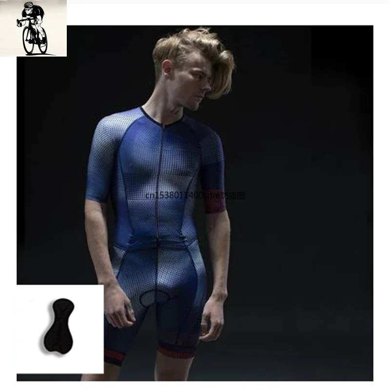 Men's Hot Sale Racing Sport Short Jersey Suit, 2025 New Bike Uniform Set Men Short Sleeve Breathable Triathlon Clothing Jumpsuit