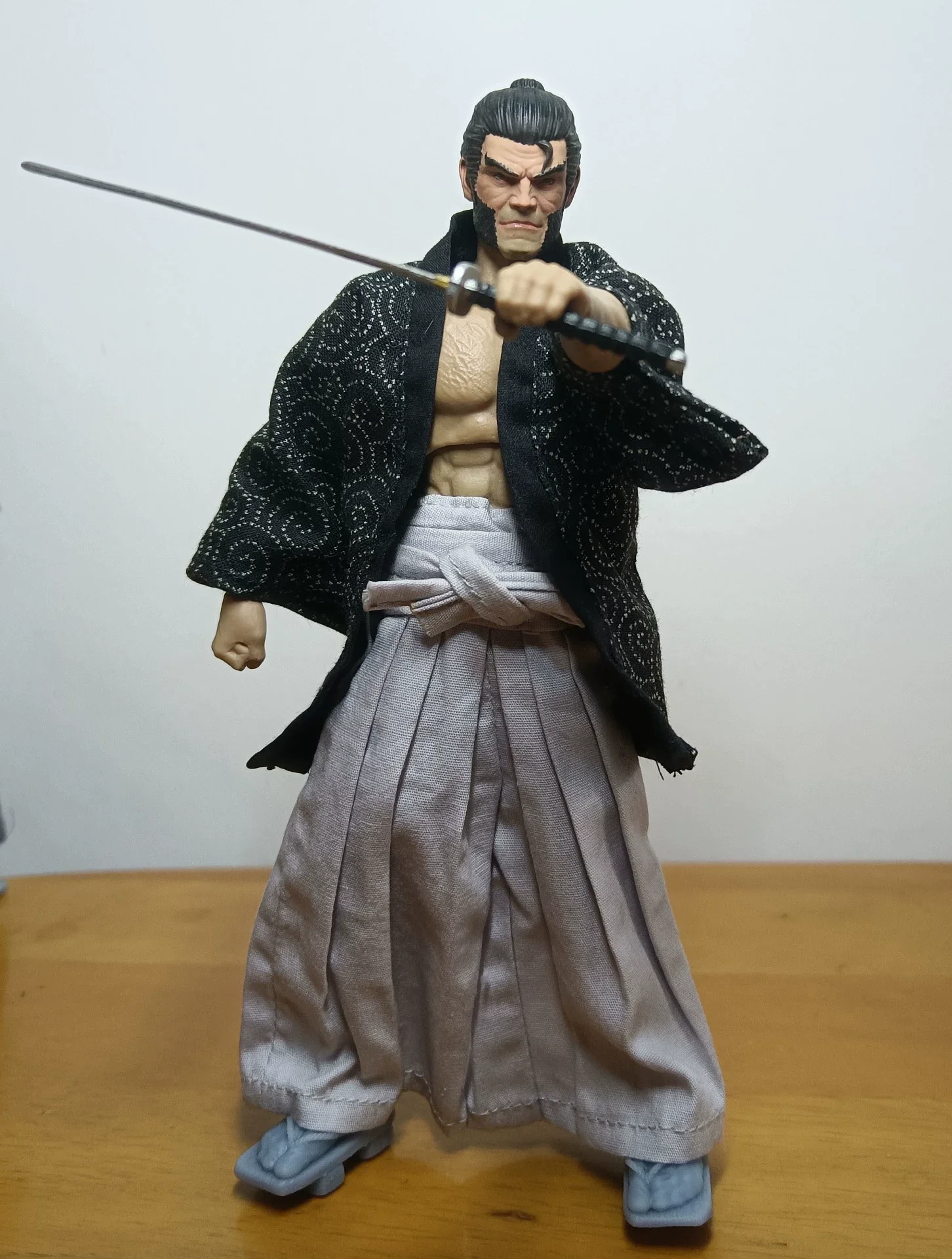 

【No Figure】1/12 Scale Male Soldier Clothes Set Black Dark - Patterned Haori Set Fit 6inch Action Figure Body Model Toys