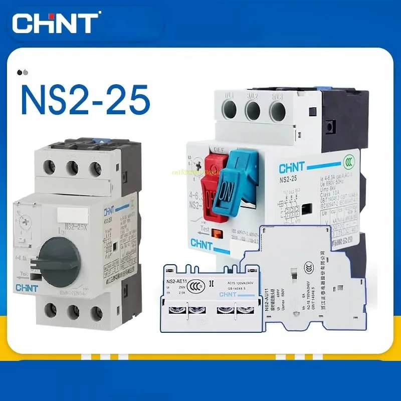 CHINT NS2-25 NS2-25X Manual Motor Starter MPCB Protection Circuit Breaker Overload Short Isolation Protector Cable Sleeves