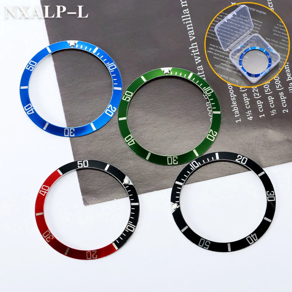 37mm*30mm Aluminium Alloy Watch Bezel Insert Ring Slope for Rolex Water Ghost GMT Diving Watch Case Men Watch Part Accessories