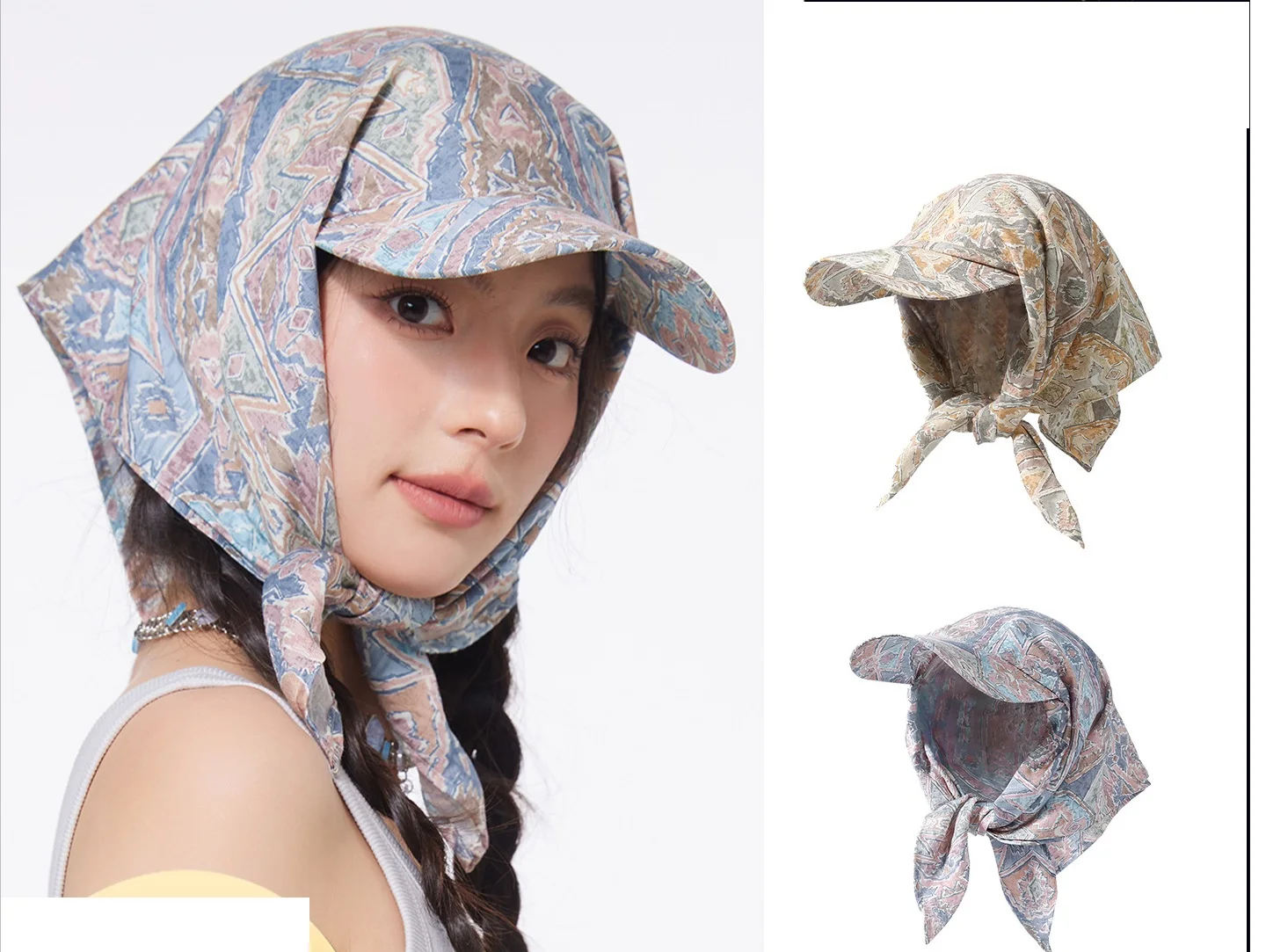 Neuer Modischer Atmungsaktiver Nackenschutz-Hut Sommer Outdoor Gesichtsbedeckender Damen-Sonnenhut Premium Strand Sommer Urlaubshut – Detail 5