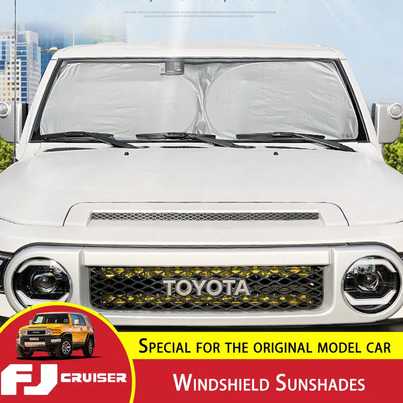 ที่บังแดดกระจกหน้าสำหรับ Toyota FJ Cruiser ผ้าสะท้อนแสงสำหรับดัดแปลงตกแต่งภายใน2007 ~ 2020