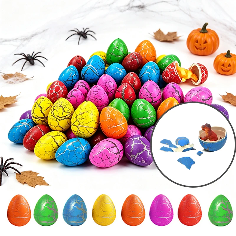 10/20PCS Crackle Dinosaur Eggs Funny Hatching Game Assorted Hues Perfect for Spooky Halloween Carnival Activity Novelty Gift ZYF