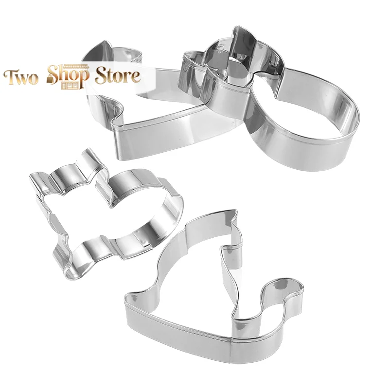 9Pcs Kitten Cat Shaped Cookie Cutters Pastry Cutter Biscuit Molds Baking Tools Kitchen Accessories Home Party Gift
