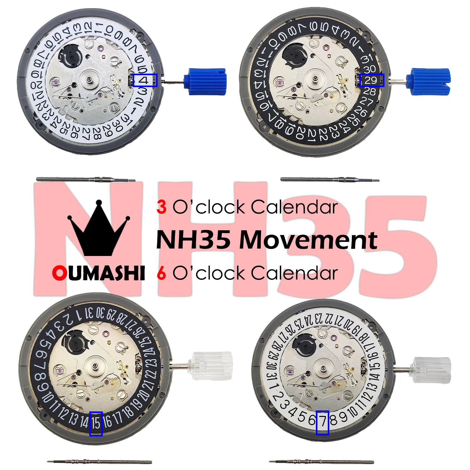 

Watch movement NH35 movement Automatic 24 Jewels Lever Escapement Balance spring 21600vph 5ATM Assemble part Quality guarantee