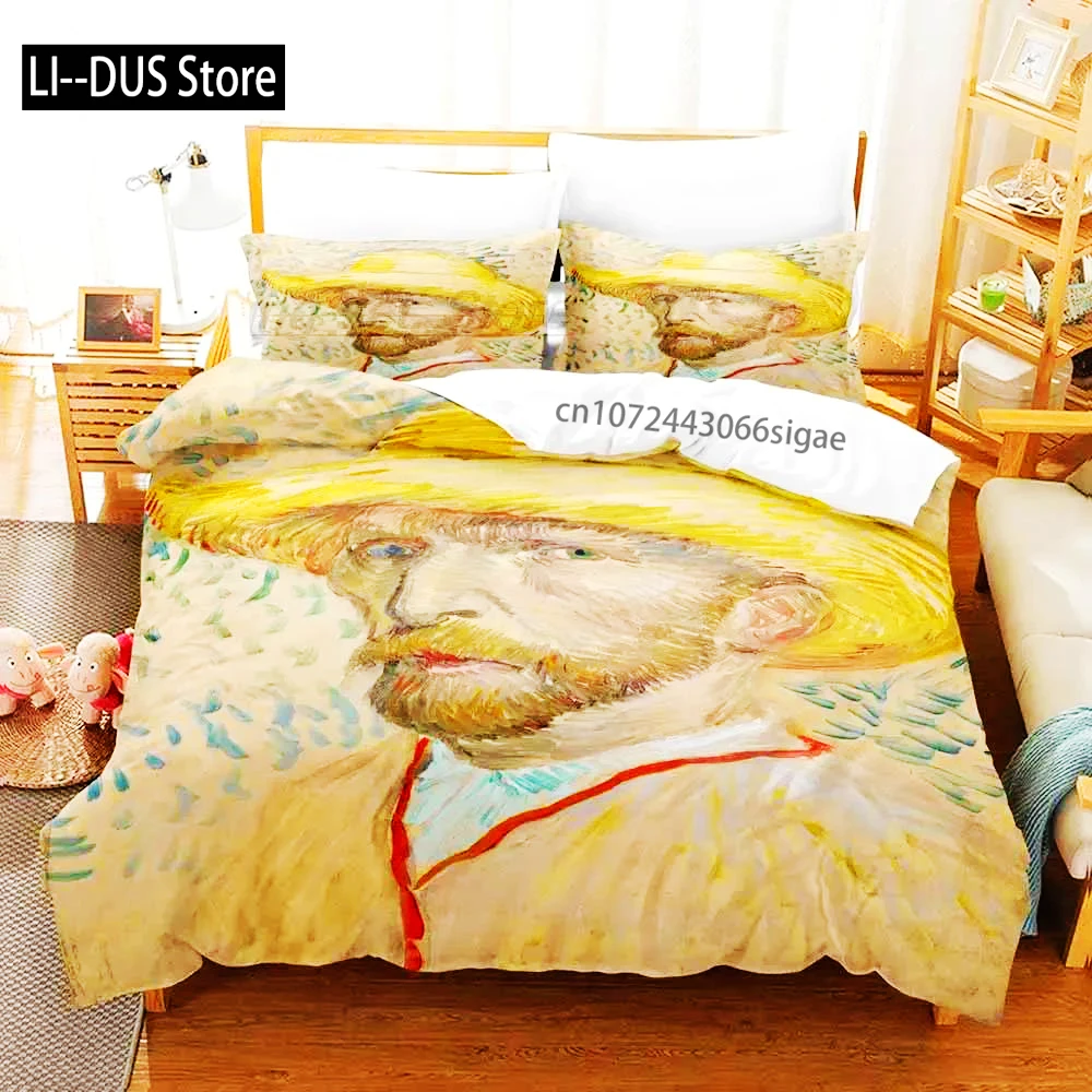 

2022 Van Gogh Boys Bedroom Duvet Cover Single Double Full Queen King Size Retro Classic 3D Bedding Set Duvet Cover Bed Set