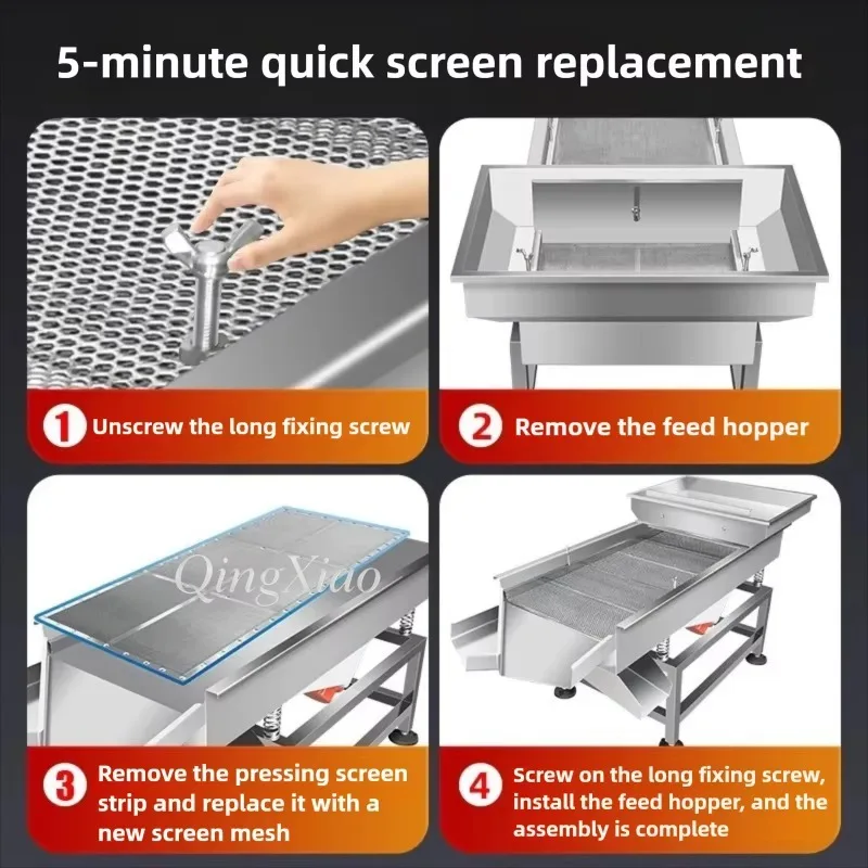 Small Industrial Linear Vibrating Sieve Custom Mesh Size Vibrating Screener for Granule Size Grading & Impurity Removing