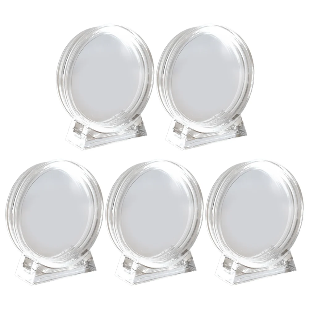 5PC Transparent Plastic Coin Holder 4cm Acrylic Coin Display Case Commemorative Medal Protection Box Collecting Box 17-38MM