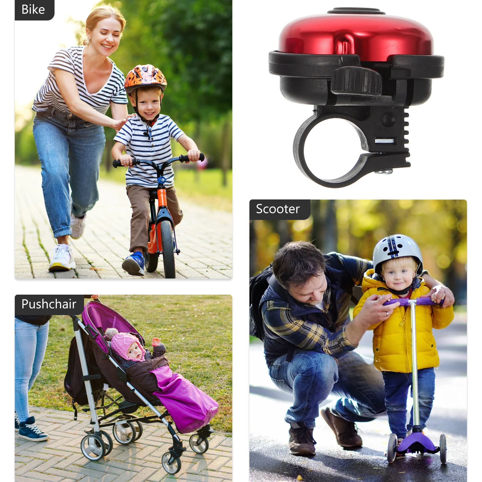 

2Pcs Bicycle Bell Decorative Cute Kid Bike Bell Easy Install Safe Riding for Young Riders Bike Parts and Supplies