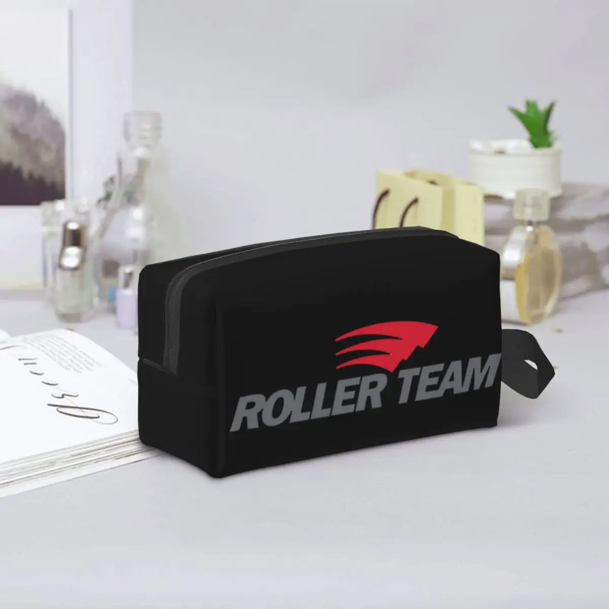 

ROLLER TEAM Caravan Makeup Bag Cosmetic Organizer Storage Dopp Kit Toiletry Cosmetic Bag for Women Beauty Travel Pencil Case