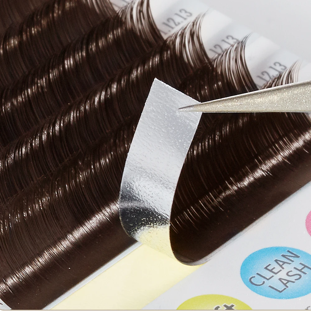 Yelix Brown Easy Fan Lash Extensions Automatic Blooming Volume Faux Mink Individual Lashes Fluffy Natural Soft Look Salon Pro