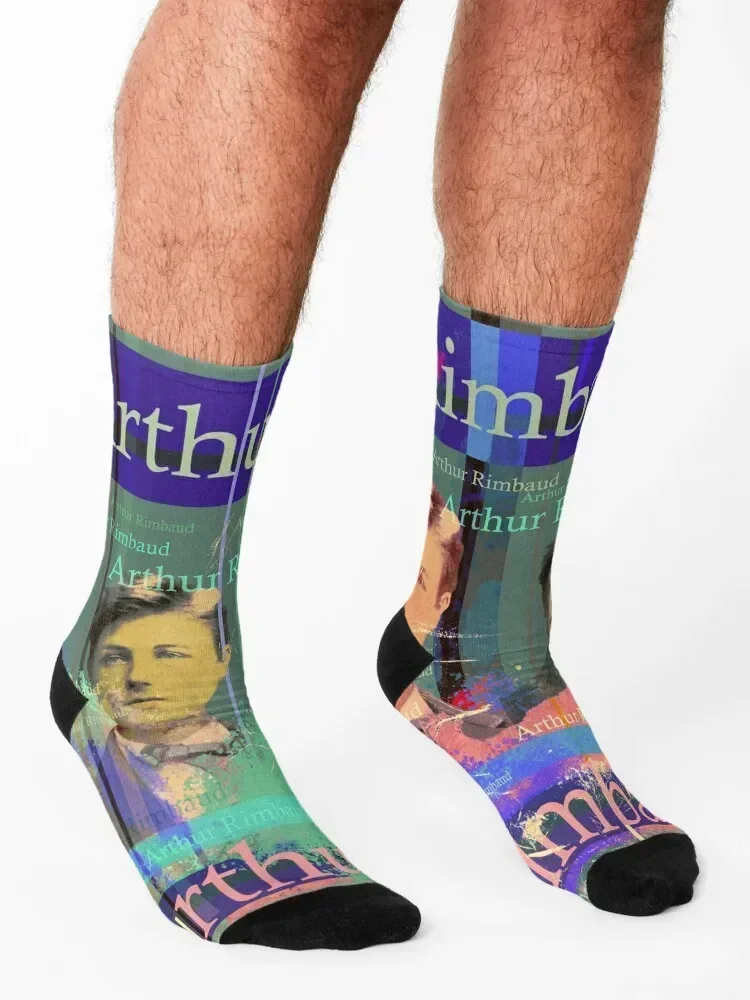the wonderful French poet Arthur Rimbaud, portrait Socks Sports floral anti slip football golf Women's Socks Men's