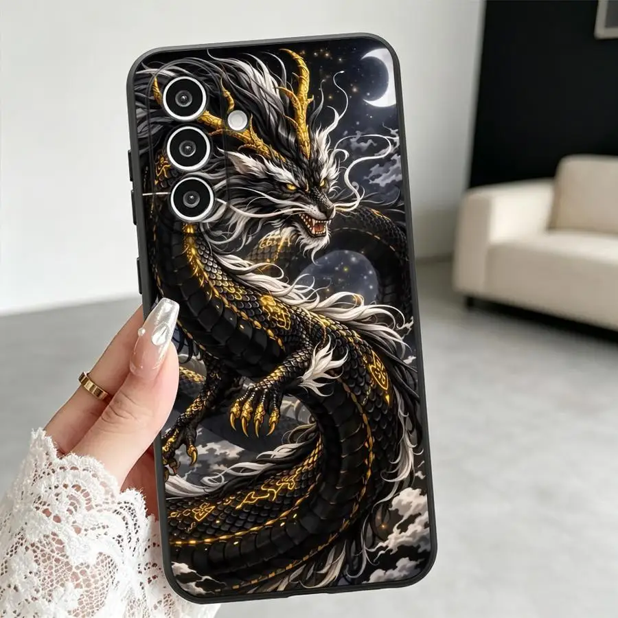 Black And Gold Dragon Phone Cover Case for Samsung Galaxy A57 A56 A26 A55 A36 A17 A533 A27 A34 A25 A37 A16 A52 A35 A24 A54 A04