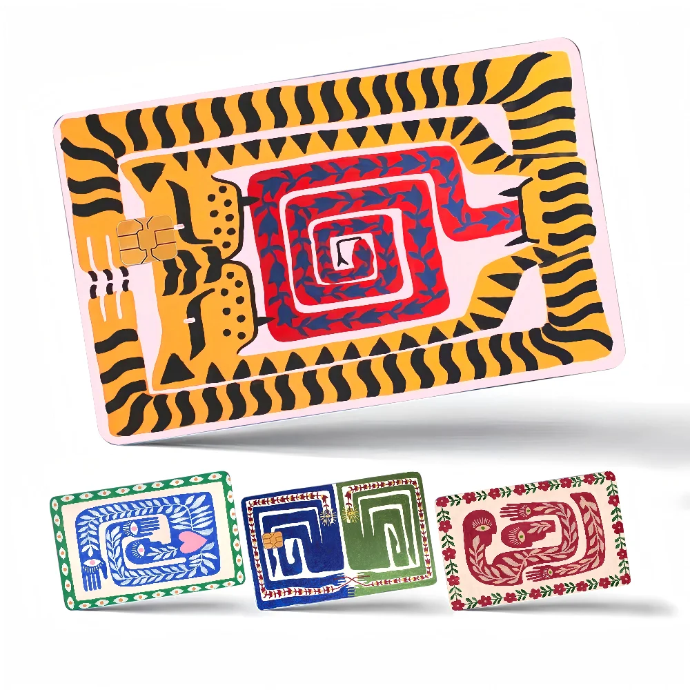 Ancient Egypt Tiger LeopardCredit Card Skin Stickers No Adhesive Residue Water Proof For VISA Credit Card Subway Access Card