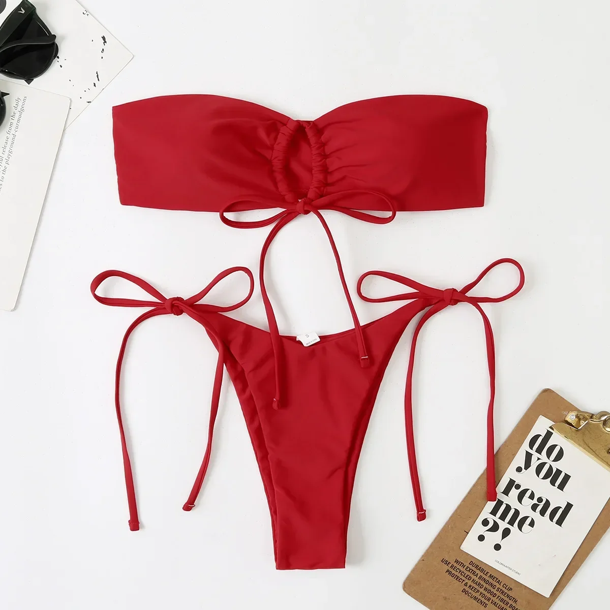 Sexy bandeau micro biquinis conjunto arco cintura alta maiô tanga maiô biquini conjunto de biquíni tankini beachwear