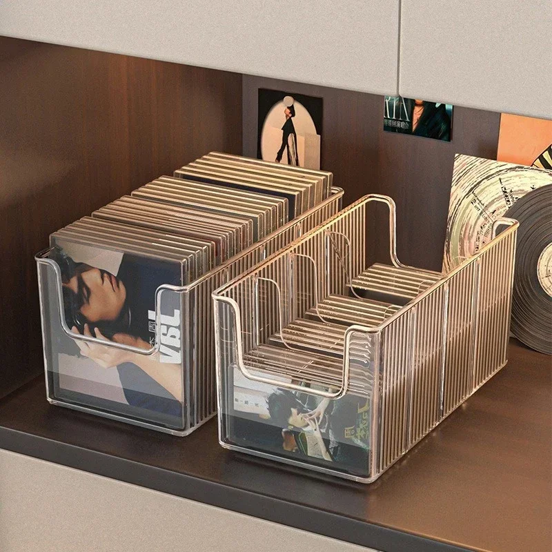 CD Disc Rack Desktop Disc Black Vinyl Record Magnetic Tape Display Storage Rack Collection Storage Album Storage Box