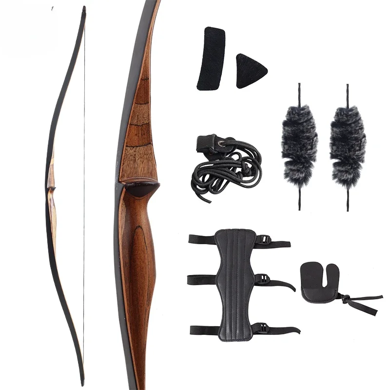 Archery Traditional Recurve Longbow Bow And Arrow Set 20-35lbs Right Hand Outdoor Hunting Archer Training Equipment