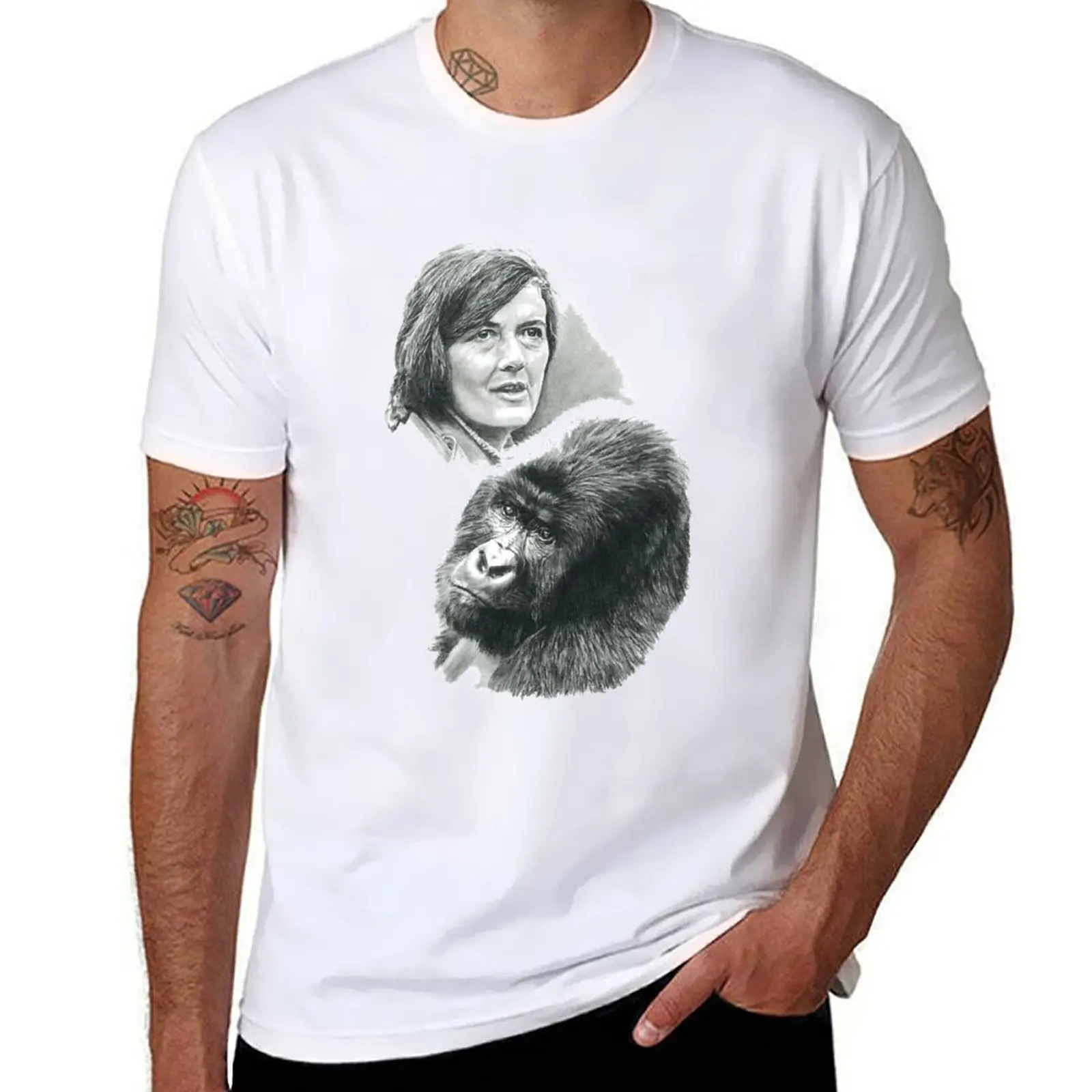 

TRIBUTE TO DIAN FOSSEY T-Shirt t shirts cotton 100% t shirt man designer T-Shirt