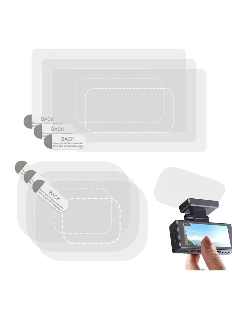 6pc Windshield Sticker Electrostatic Stickers For Dash Cam Transparent Windshield Film Screen Sticker