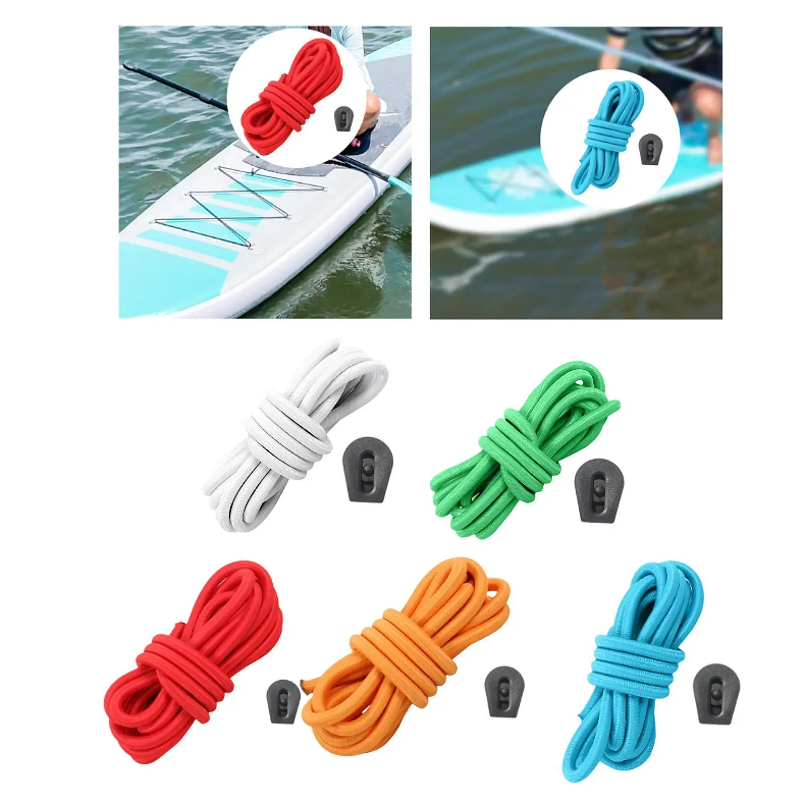 

Elastic Bungee Shock Cord Portable Lightweight Heavy Duty Sturdy Paddle Boarding with Adjustable Nonslip Buckle Fixing Rope