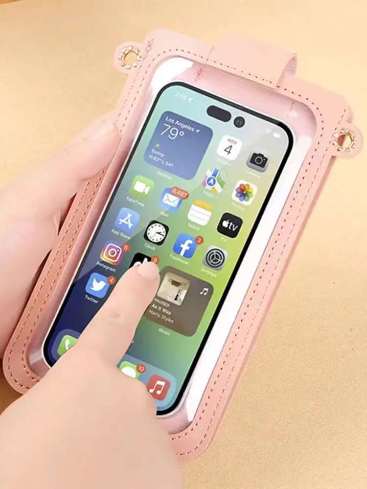 Soft Leather Women's Touch Screen Wallet Crossbody Shoulder Handbag - Cell Phone Purse for Female with Convenient Strap