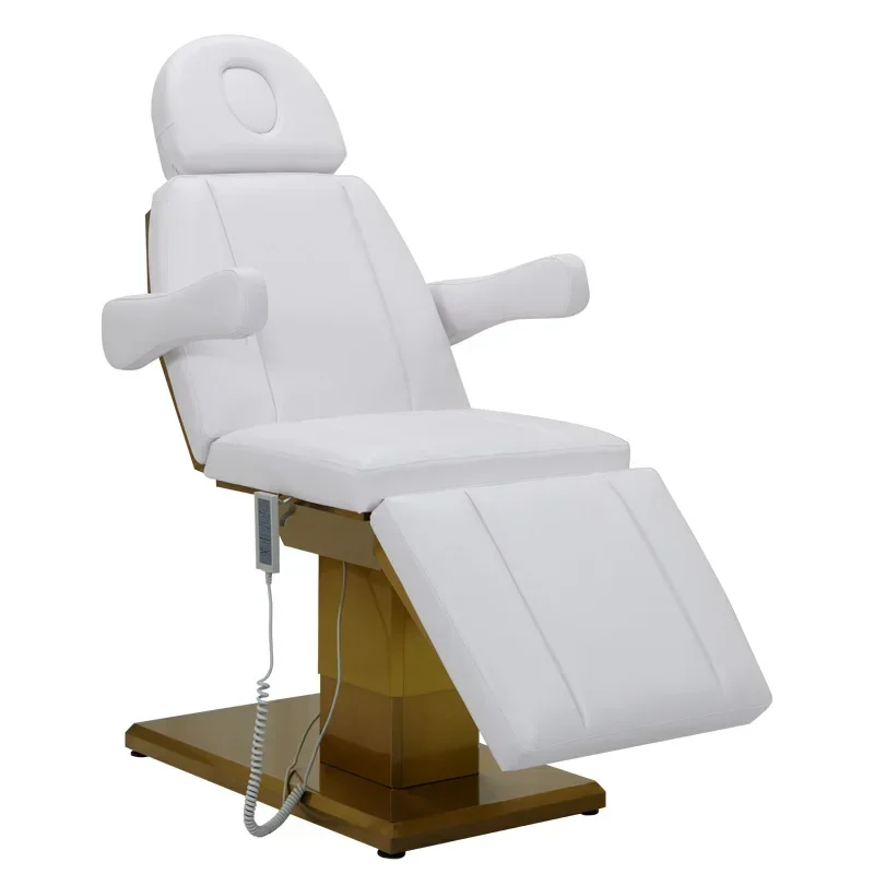 Luxury gold esthetician massage table beauty salon furniture lash bed cosmetic electric spa  facial