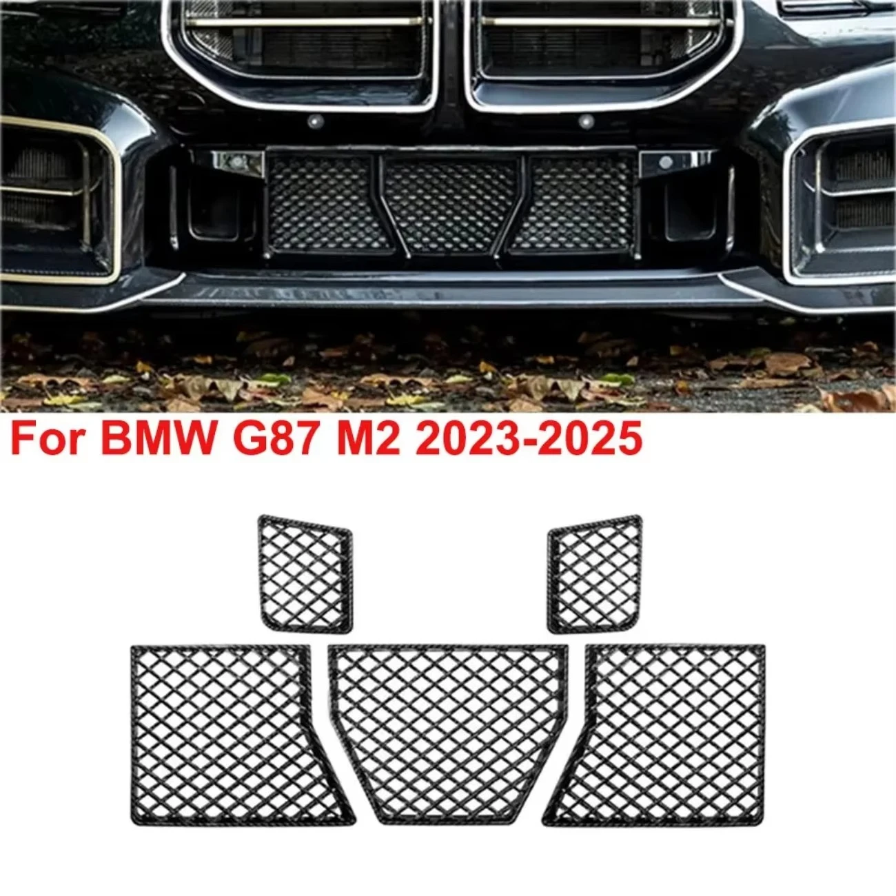 Front Lower Bumper Grille For BMW G87 M2 2023-2025 Front Mesh Guard Car Radiator Protector High-Quality ABS