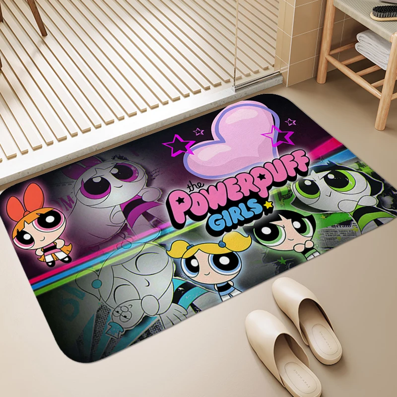 Rug for Bed Room F-Powerpuff Girlss Veranda Floor Mat Carpet Entrance of House Sleeping Room Rugs Washable Entrance Door Doormat