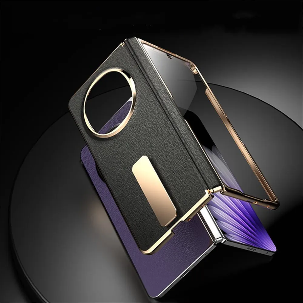 เคสยึดหนังวัวธรรมชาติระดับพรีเมียมสําหรับ OPPO Find N5 บานพับป้องกันคลุมทั้งหมด