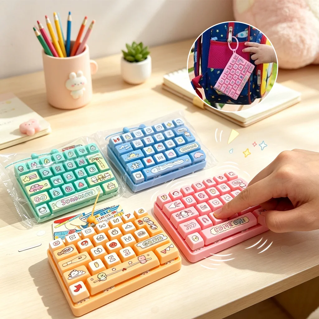 26 Keys Simulation Keyboard Fidget Spinner Stress Relief Toys Keychain Desktop Decoration Student Bag Ornament Toy Creative Gift