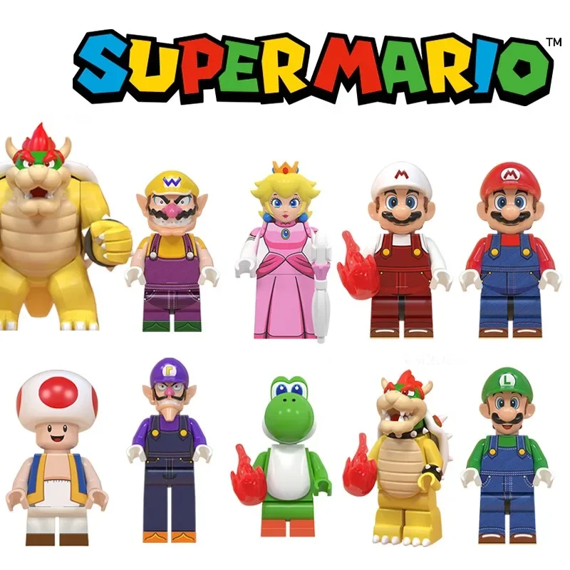 Super Mario Bros Building Doll Game Figures Model Anime Assemble Cartoon Mini Decoration DIY Accessories Assembly Toys Ornament