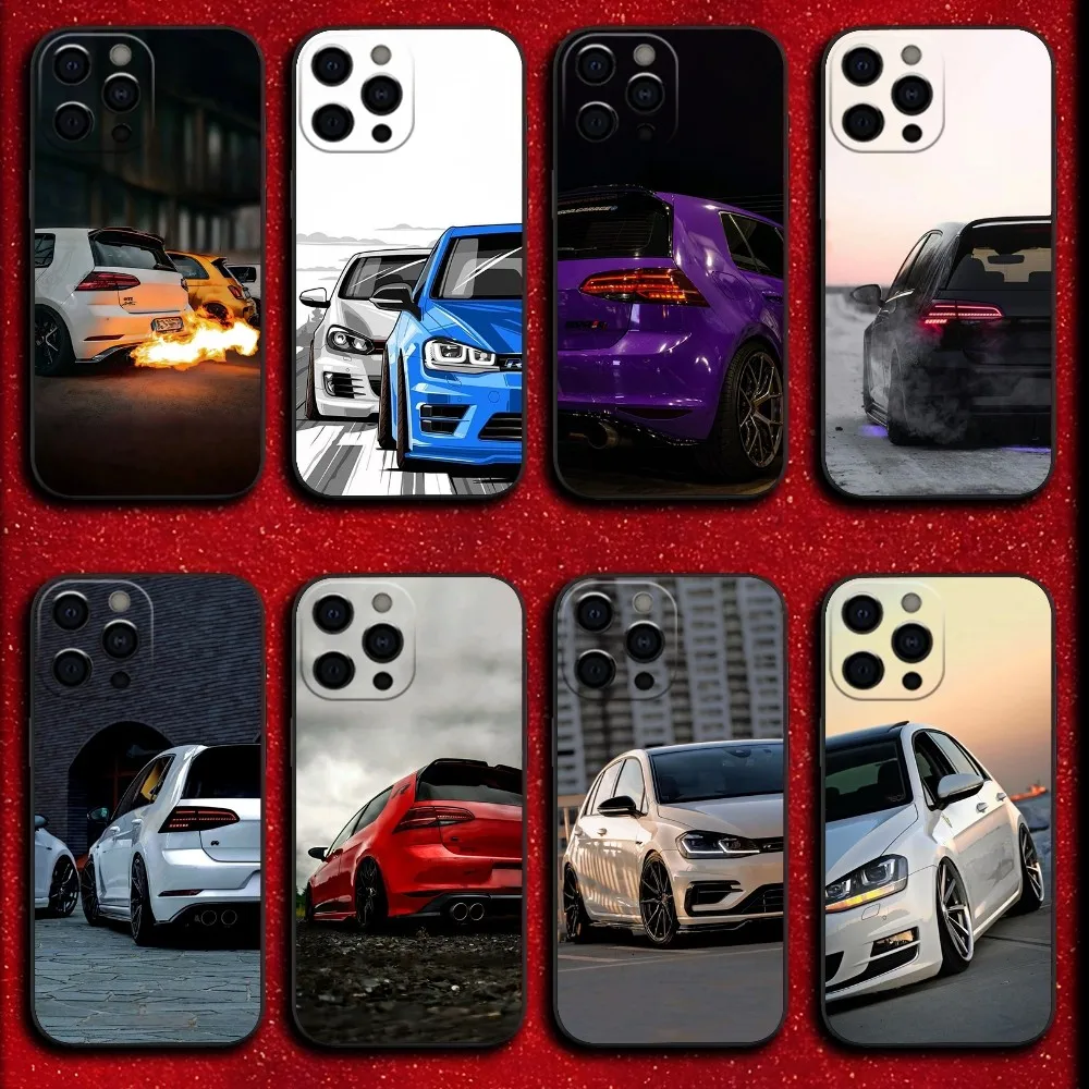 Car COOL G-Golf G-GTI Phone Case For iPhone 16,15,14,13,12,11,Pro,X,XS,Max,XR,Plus,Mini Soft Black Cover