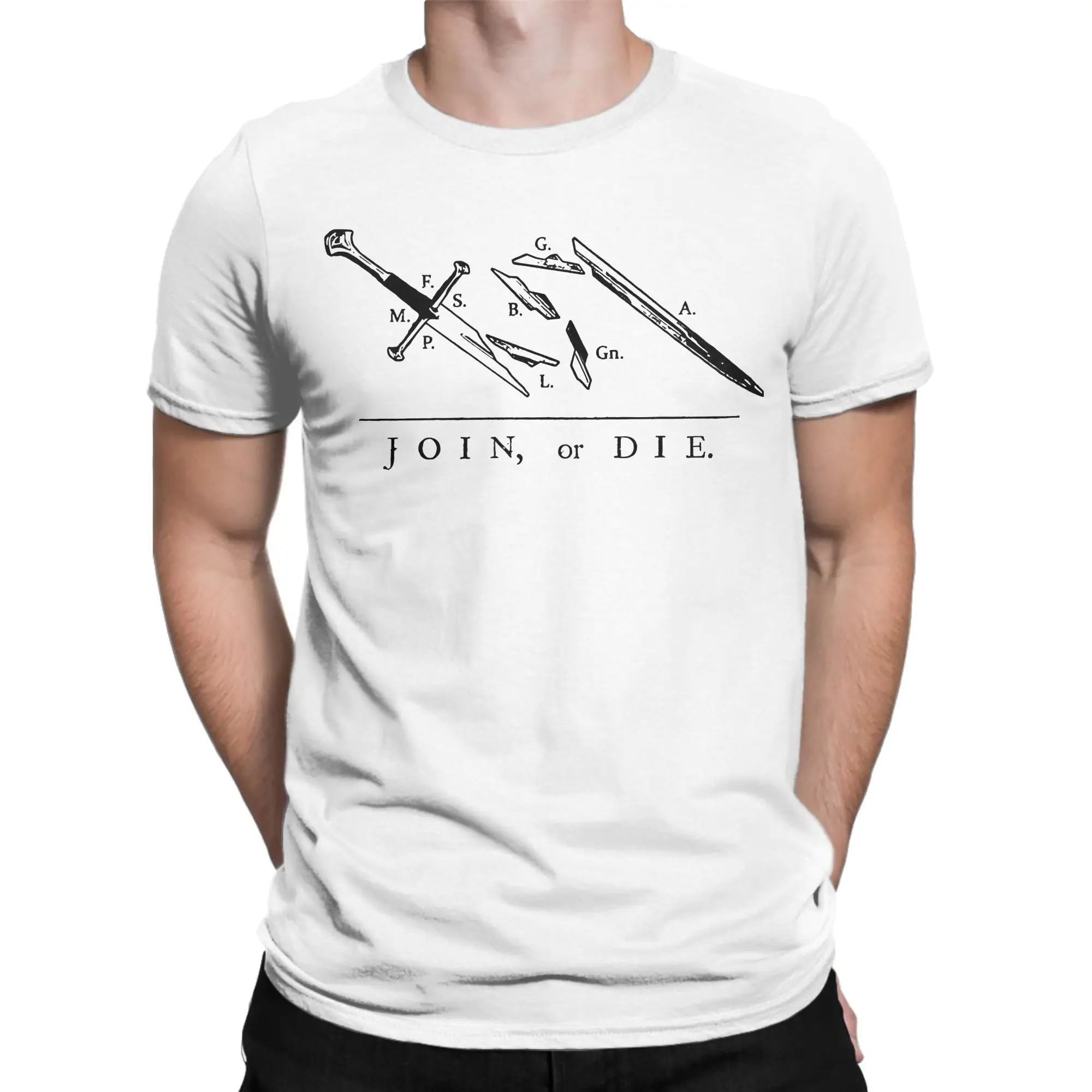 Join or Die T Shirts Men Women's Cotton Amazing T-Shirts Crewneck L-Lords R-Rings Tees Short Sleeve Clothes Plus Size